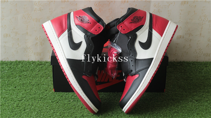 AAAA Grade Authentic Air Jordan 1 Bred Toe